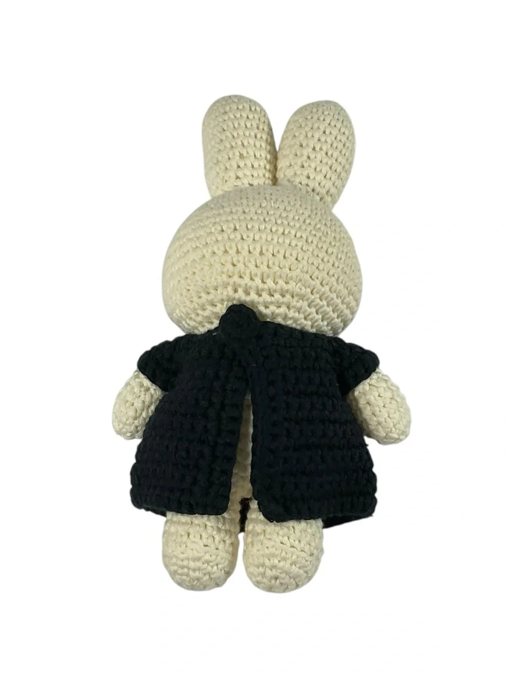 Just Dutch Miffy Nijntje Organic Cotton Crochet Bunny Doll Black Floral Dress